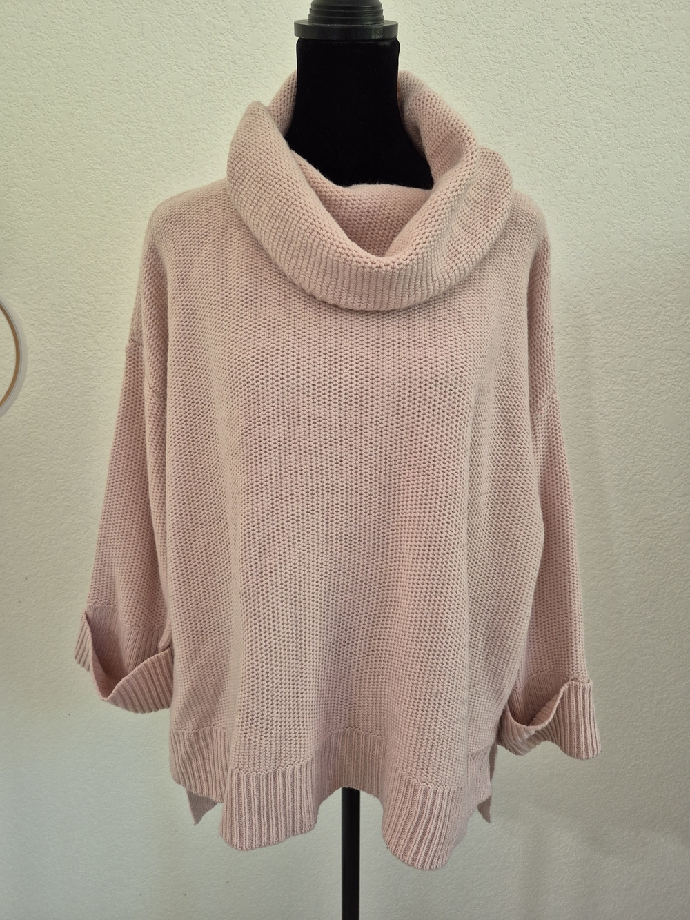 Liz Claiborne Blush Pink Cowl Neck Sweater
